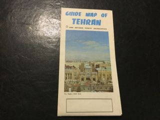 1970s Guide Map Of Tehran Iran In English