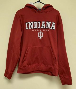 Indiana Hoosiers Iu Ncaa Sweatshirt Hoodie Pullover: Red - Mens Size Large