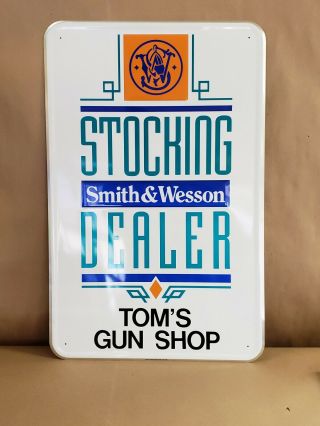 Vintage Nos Large Smith & Wesson Metal Sign " Tom 