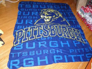 Ncaa,  Pitt Panthers Team Logo,  Stadium Blanket/throw/wall Hanging,  60 " X 48 ",  Vg
