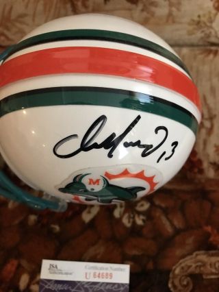 Miami Dolphins Dan Marino Signed Autographed Mini Helmet No Available.
