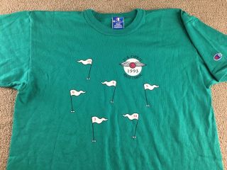 Vintage 1993 Us Open Shirt Champion Golf Baltusrol Green L Single Stitch Ball