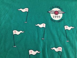 Vintage 1993 US Open Shirt Champion Golf Baltusrol Green L Single Stitch Ball 3