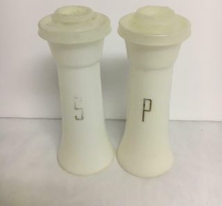 Vintage Tupperware White Hour Glass Salt & Pepper Shakers 6 " Tall Usa