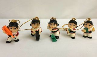 Vintage Dale Earnhardt Sr.  Mini Elf Pit Crew Christmas Ornaments Set Of 5