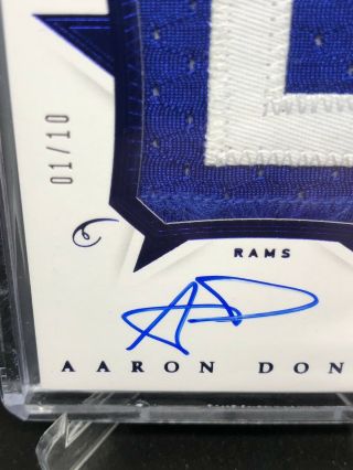 2018 Panini Flawless Aaron Donald Star Swatch Signatures Patch Auto 1/10  2