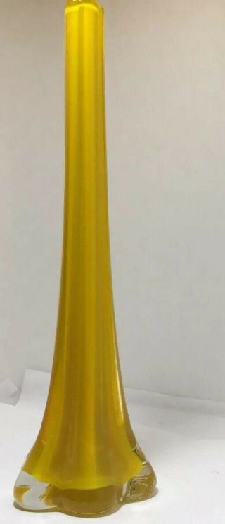 Vintage Murano Yellow Glass Bud Vase