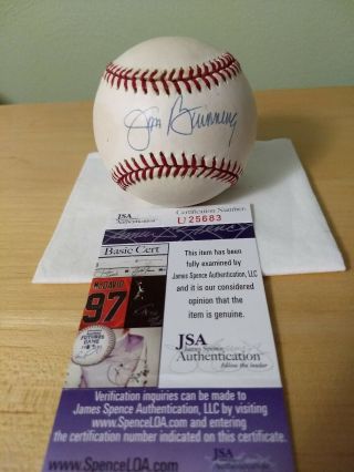 Jim Bunning Autographed Baseball Hof 7xallstr Tigers Phillies Pg1964 2855so Jsa