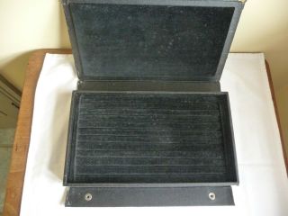 Vintage 1920s Ring Display Storage Box Holds Over 100 Rings Black Velvet