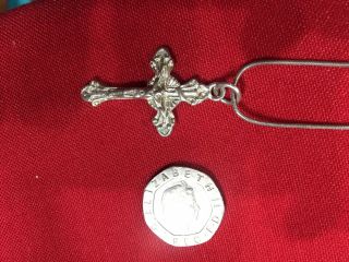 Vintage 1970’s Crucifix Cross Necklace Sterling Silver 925