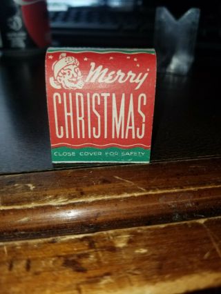 Vintage 50s Merry Christmas Santa Matches Pat Pattersons Cafe York Pa 136 S Geo.