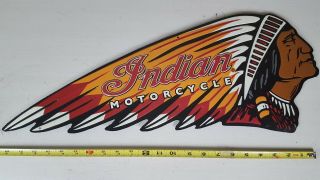 Vintage 23 " Inch Indian Motorcycle Tin Sign