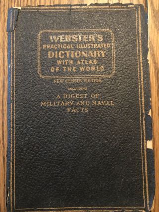 Webster’s Practical Illustrated Dictionary W Atlas Of The World Paper Cover 1942