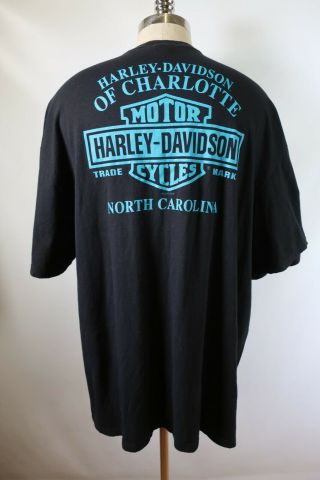 C4088 Vtg Harley - Davidson Motorcycle Biker Rider North Carolina T - Shirt Size 3xl