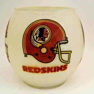 Vintage Washington Redskins Glass Votive Candle Holder Lamp