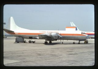 Flemming International Airlines Electra N667f 35mm Aircraft Slide 1979