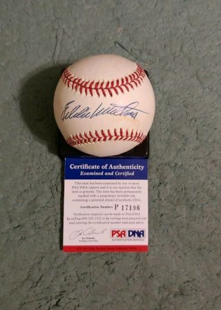 Eddie Mathews Autographed Baseball Psa Dna