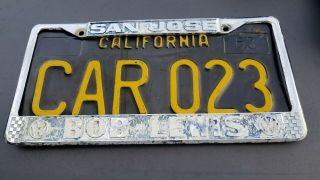 Vintage Vw Volkswagen Metal License Plate Frame Bob Lewis,  San Jose Ca