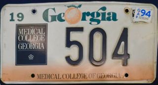 1990 ‘s Georgia Medical College Of Georgia License Plate