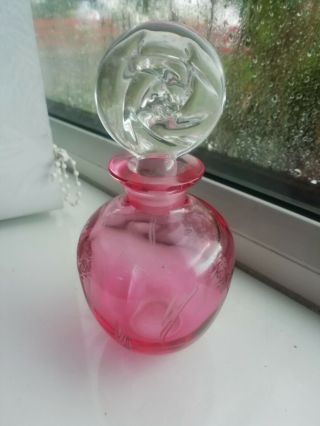 Vintage Retro Ruby Glass Perfume Bottle