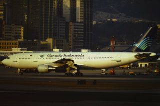 Slide Hong Kong Garuda A300 Kai Tak Airport 1992 Hkg