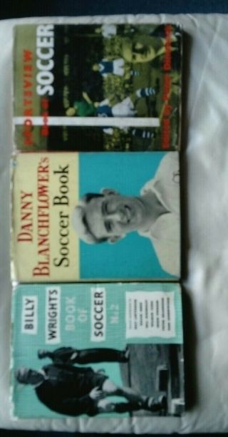 Vintage Soccer Annuals Books 1950s.  Billy Wright.  Danny Blanchflower,  Sportsview