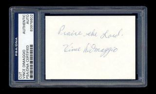 Vince Dimaggio Signed Cut Psa/dna Slabbed Autographed Pittsburgh Pirates
