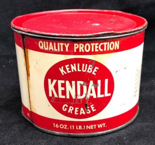 Vintage Kendall Kenlube Grease 1 Pound Can