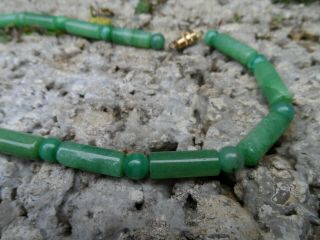 Chinese Jade beaded necklace - Green jade vintage jewellery oriental 2