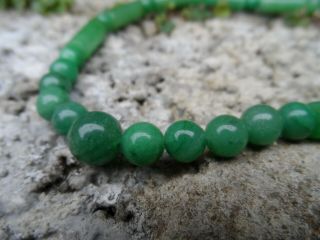 Chinese Jade beaded necklace - Green jade vintage jewellery oriental 3