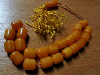 Vintage Butterscotch Amber Bakelite Prayer Beads 22g & Beads 10mm Each.