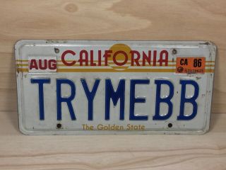1980’s California Vanity License Plate The Golden State Sunset Aug Ca86 Stickers