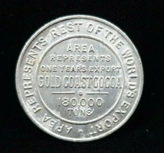 Vintage Gold Coast Cocoa 1922 To 25 Area Represents One Years Export Token