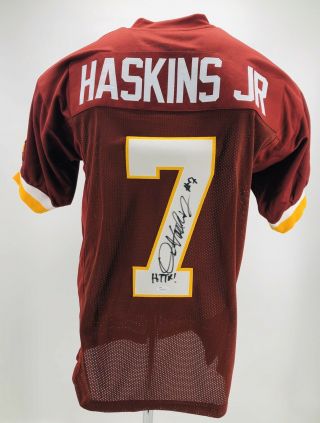 Autographed/signed Dwayne Haskins Custom Washington Redskins Jersey Httr Jsa Xl