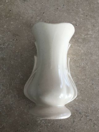 Vintage Hull Usa White Art Pottery Mini Vase - Rare