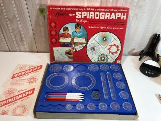 Vintage 1967 Kenner Spirograph 401 Design Art Drawing Set W/ Push Pins