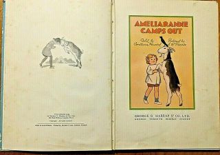VINTAGE 1939 First Edition ' AMELIARANNE CAMPS OUT ' by CONSTANCE HEWARD HB GOOD 2