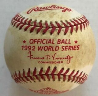 1992 World Series Rawlings Official Mlb Baseball - Blue Jays Vs Braves