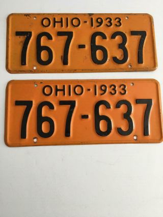 1933 Ohio License Plates