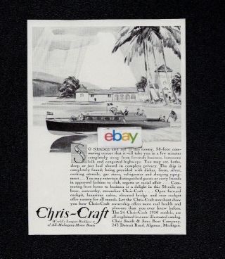 Chris Craft 38 Foot All Mahogony Commuting Cruiser Motor Boats 1930 Ad