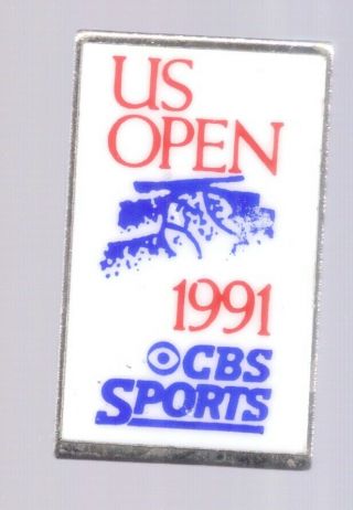 1991 Cbs Sports Us Open Pin Tennis Media Press Edberg Seles