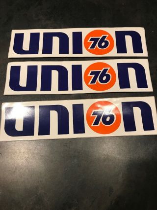 3 Vintage Union 76 Gas Oil Gasoline Nascar Drag Racing Decal Sticker 1977 11 " In