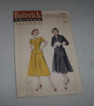 Vintage Womens Sewing Pattern 2 Piece Dress 50 