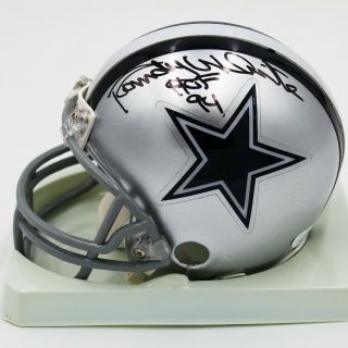 Randy White " Hof 1994 " Autographed Dallas Cowboys Mini Helmet Jsa