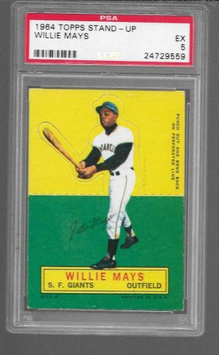 1964 Topps Stand Up 48 Willie Mays Giants Psa 5 Ex Opens Below Vcp