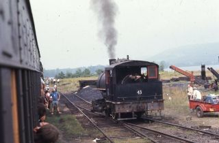 Unidentified Railroad Steam Locomotive 43 1973 Photo Slide