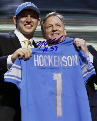T.  J.  Hockenson Signed Detroit Lions 8x10 Photo Autograph Nfl Draft Iowa Tj