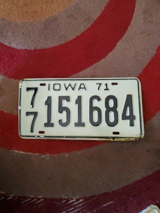 1971 Iowa Rare Vintage License Plate