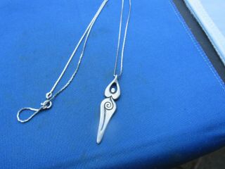 Vintage Sterling Silver Earth Mother Goddess Fertility K Pendant And Chain