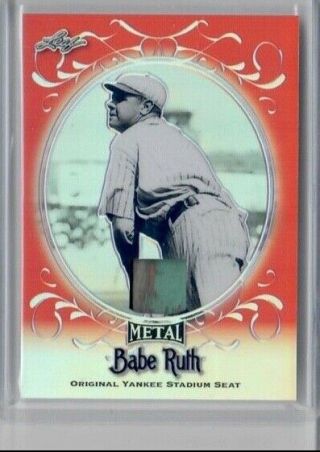 Babe Ruth 2019 Leaf Metal Red Refractor Official Stadium Seat Sp 2/2 Yankees